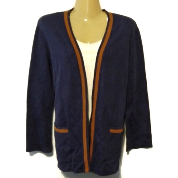 Fendi Sweaters - Vintage Fendi Navy and Gold Varsity Cardigan